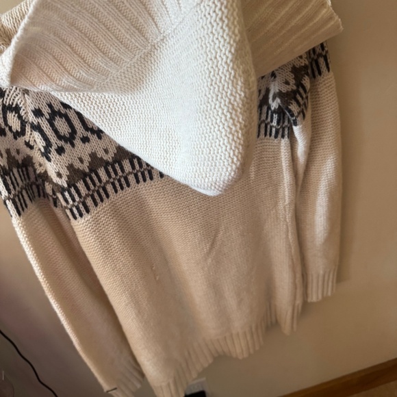 LOLE WOMEN'S CARDIGAN SWEATER SIZE SMALL BLACK & CREAM WITH HOODIE - Picture 5 of 8